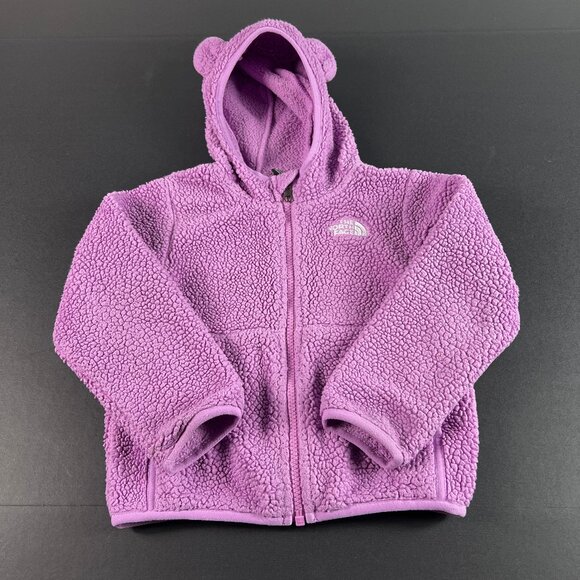 The North Face Sweatshirt Kids Girls 4 Pink Faded Campshire Bear Full Zip Hoodie - Picture 1 of 15
